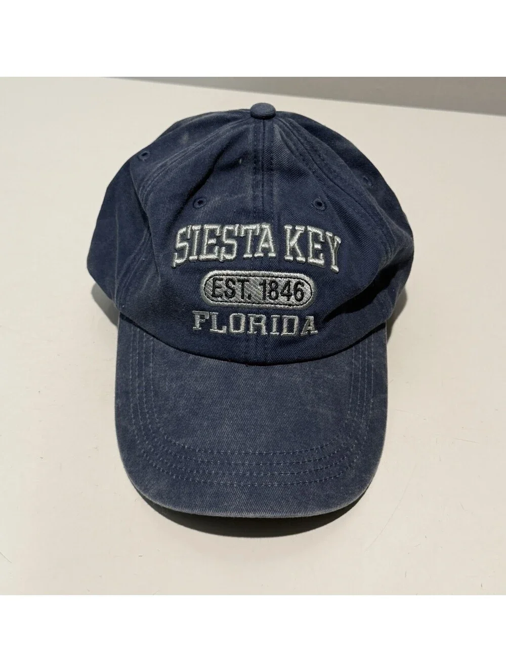 Unisex Dk Caps Adjustable Cap Hat One Size Blue Siesta Key Florida Embroidered